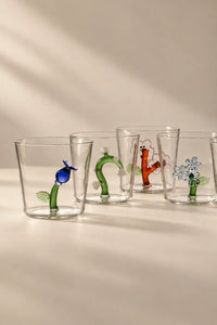 Rooted Flora Multi-Color Glass Drinkware Set