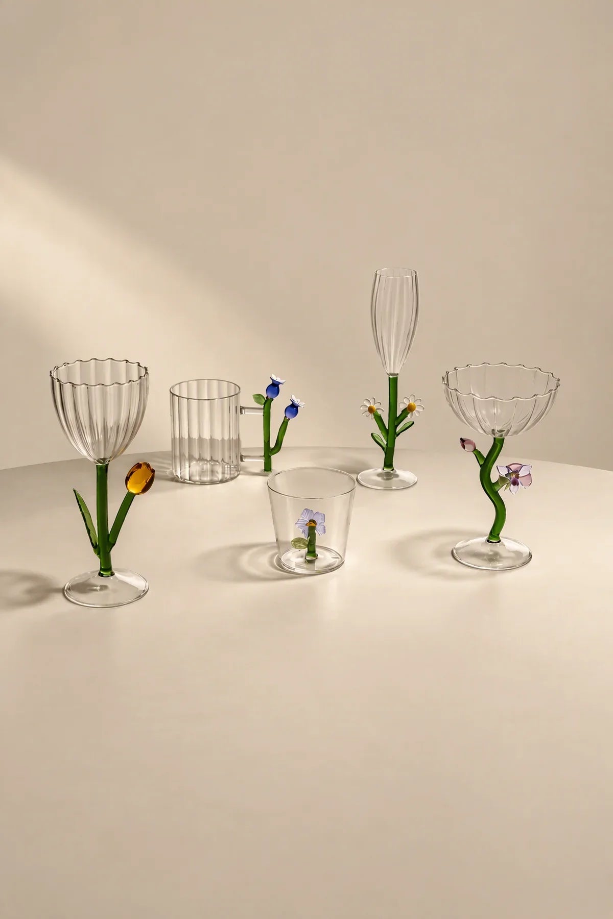 Rooted Flora Multi-Color Glass Drinkware Set