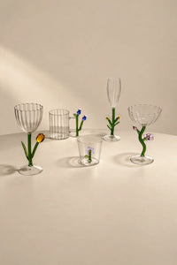 Rooted Flora Multi-Color Glass Drinkware Set