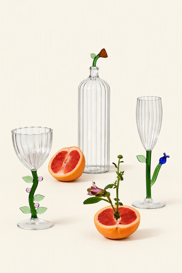 Botanica Garden Clear Borosilicate Glass Drinkware Set