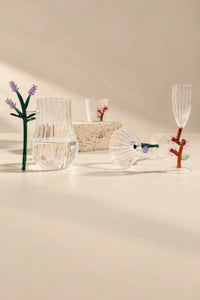 Botanica Garden Clear Borosilicate Glass Drinkware Set