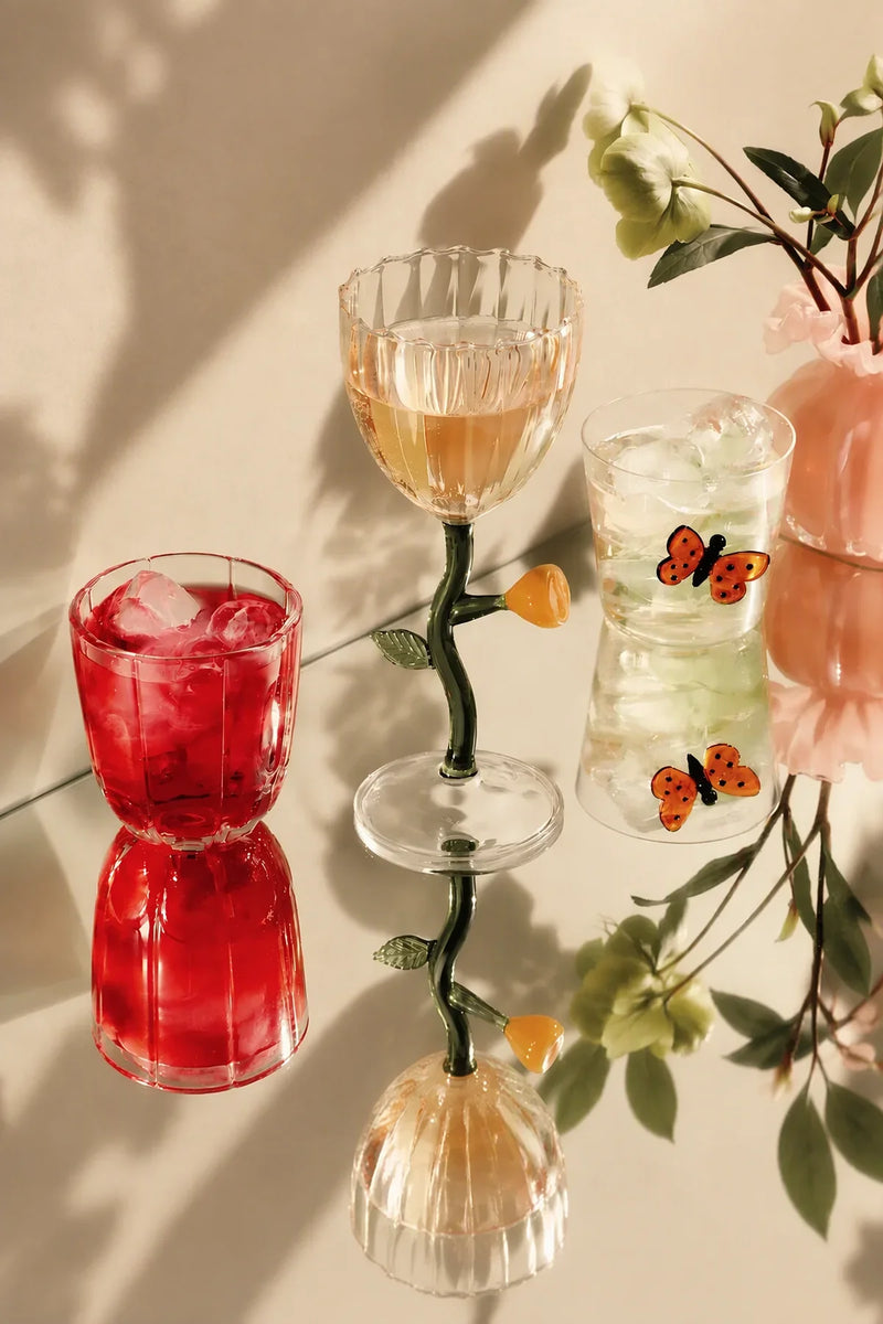 Botanica Garden Clear Borosilicate Glass Drinkware Set