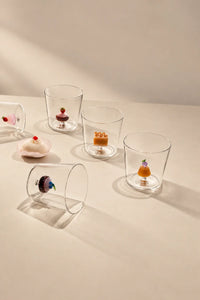 Petit Four Clear Glass Mug with Lid