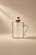 Petit Four Clear Glass Mug with Lid
