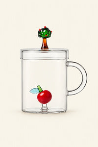 Christmas Tales Clear Glass Mug with Lid