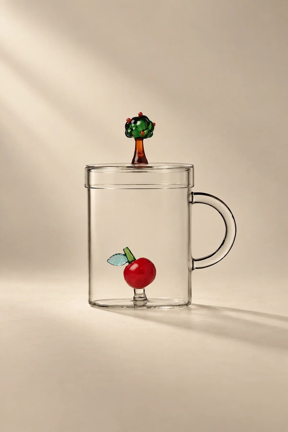 Christmas Tales Clear Glass Mug with Lid