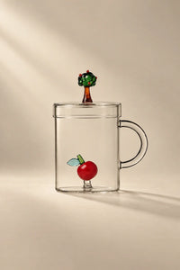 Christmas Tales Clear Glass Mug with Lid