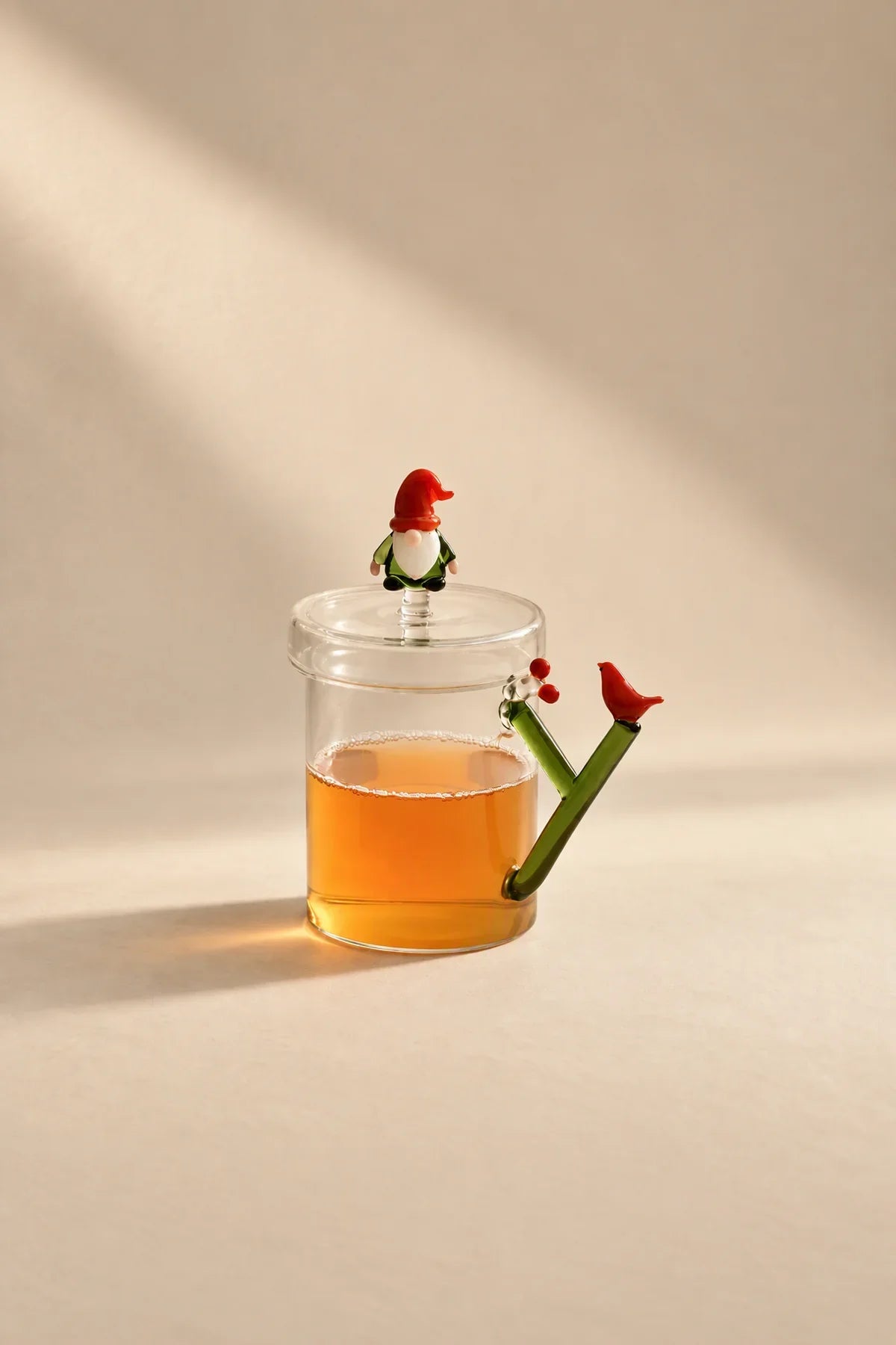 Christmas Tales Clear Glass Mug with Lid