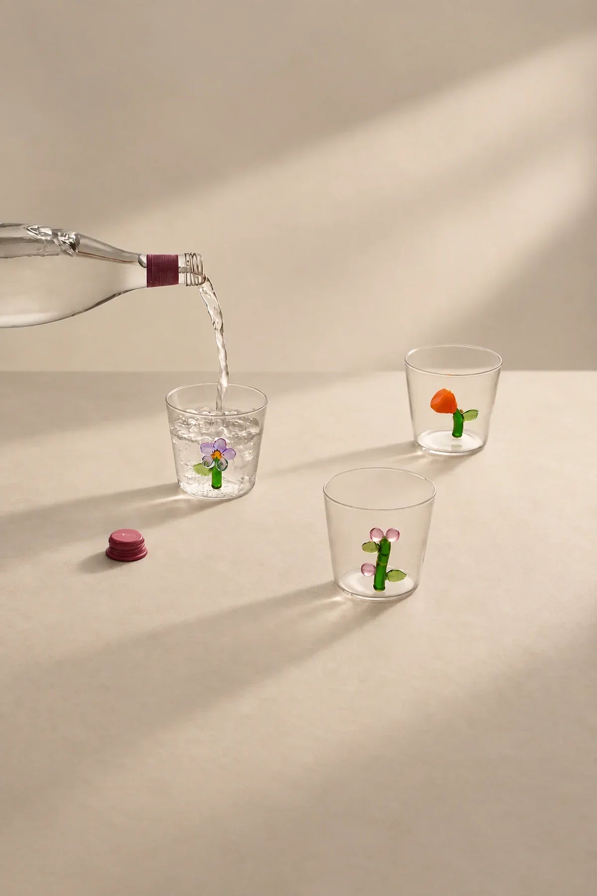 Secret Garden Clear Glass Drinkware Set