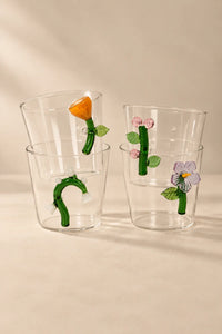 Secret Garden Clear Glass Drinkware Set