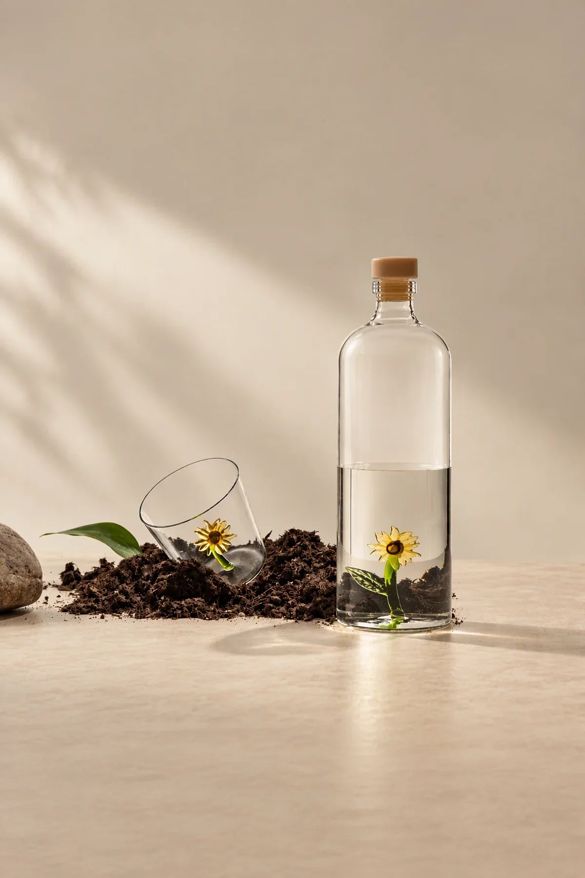 Secret Garden Clear Glass Drinkware Set