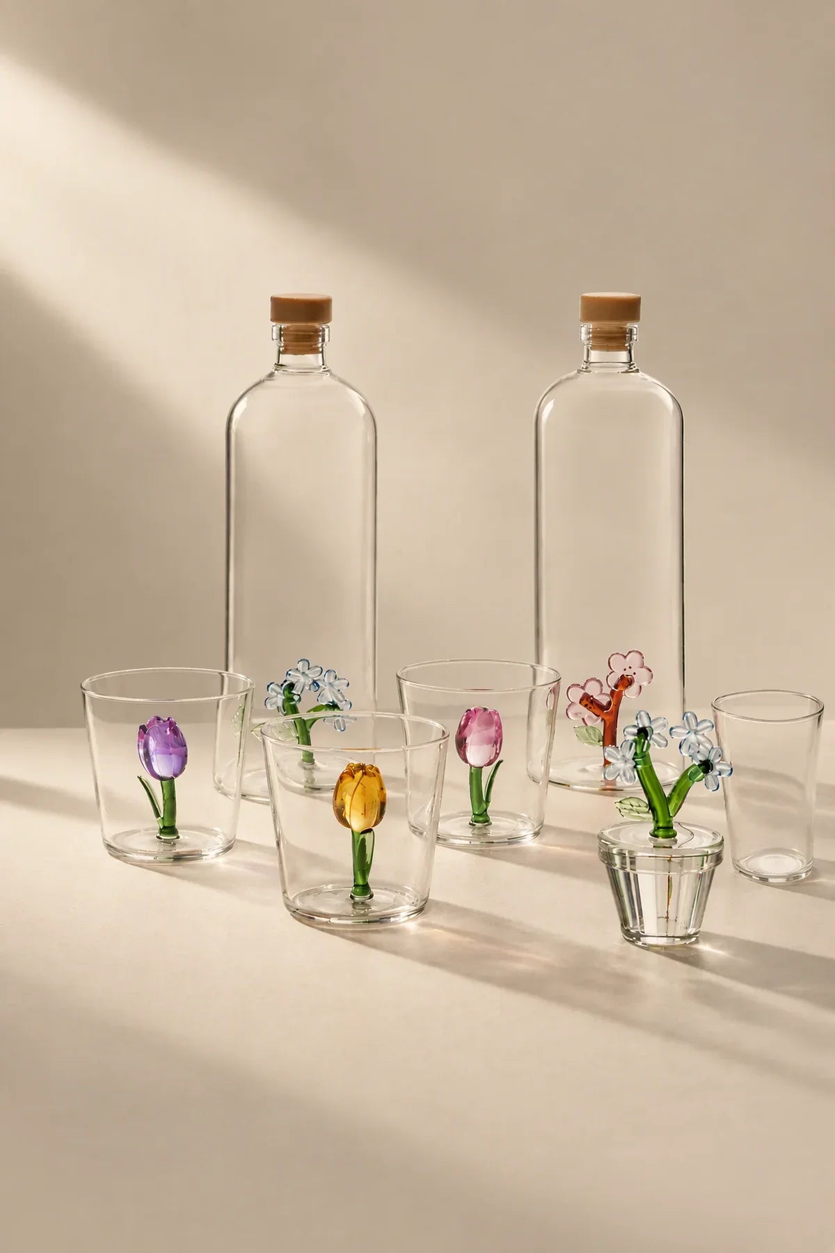 Botanical Garden Clear Glass Drinking Glass