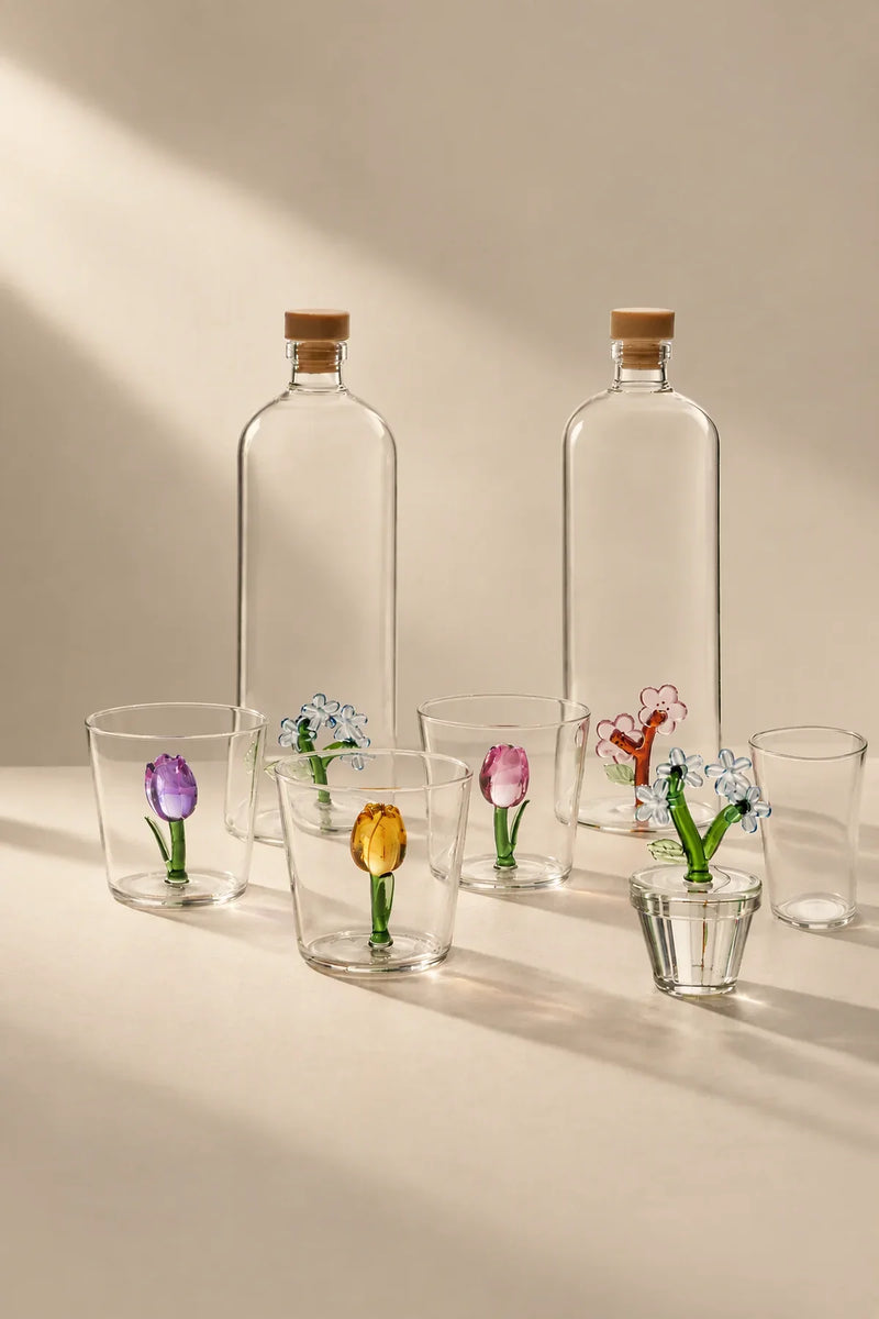 Botanical Garden Clear Glass Drinking Glass