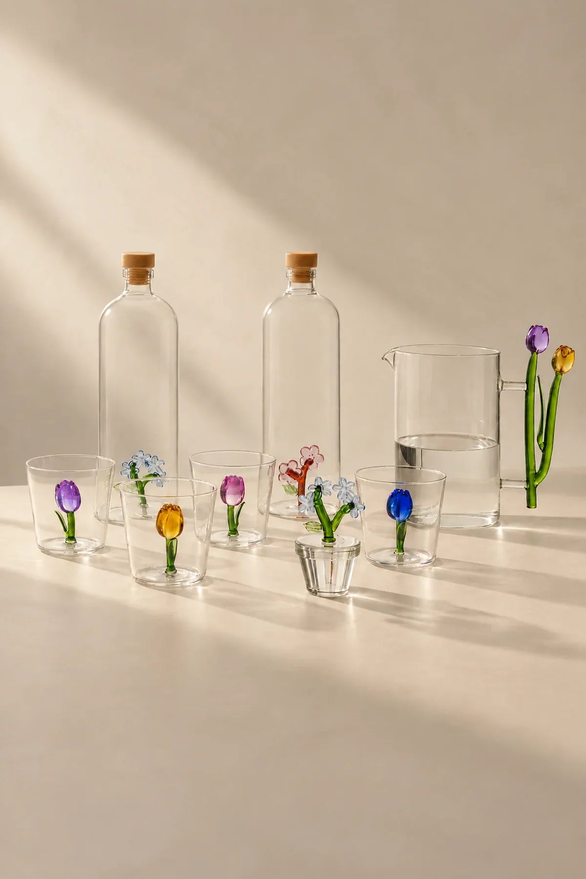 Botanical Garden Clear Glass Drinking Glass