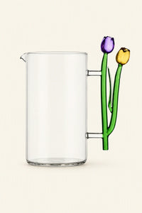 Garden Border Clear Glass Pitcher
