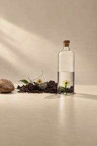 Garden Border Clear Glass Pitcher