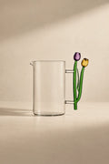 Garden Border Clear Glass Pitcher