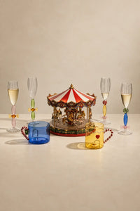 Sugar Rush Candy-Tone Glass Champagne Flute Set