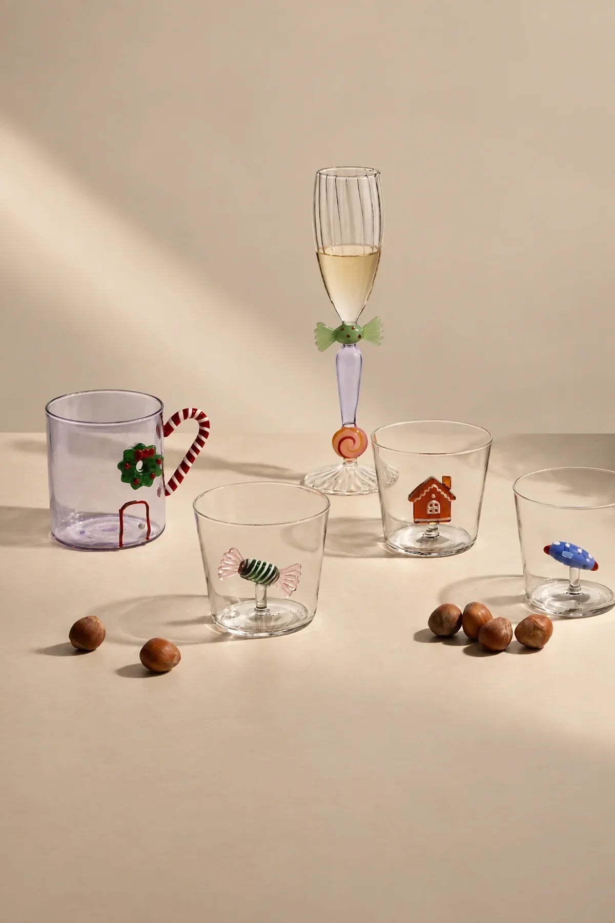 Sugar Rush Candy-Tone Glass Champagne Flute Set