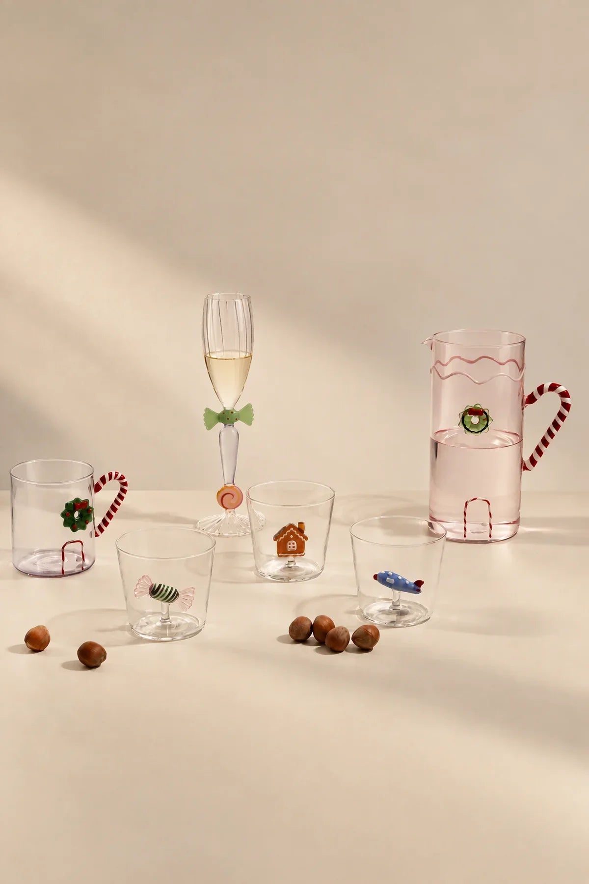 Sugar Rush Candy-Tone Glass Champagne Flute Set