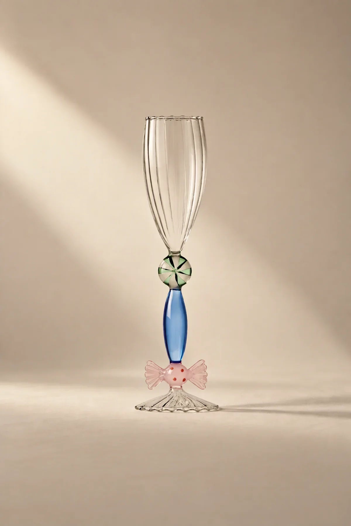 Sugar Rush Candy-Tone Glass Champagne Flute Set