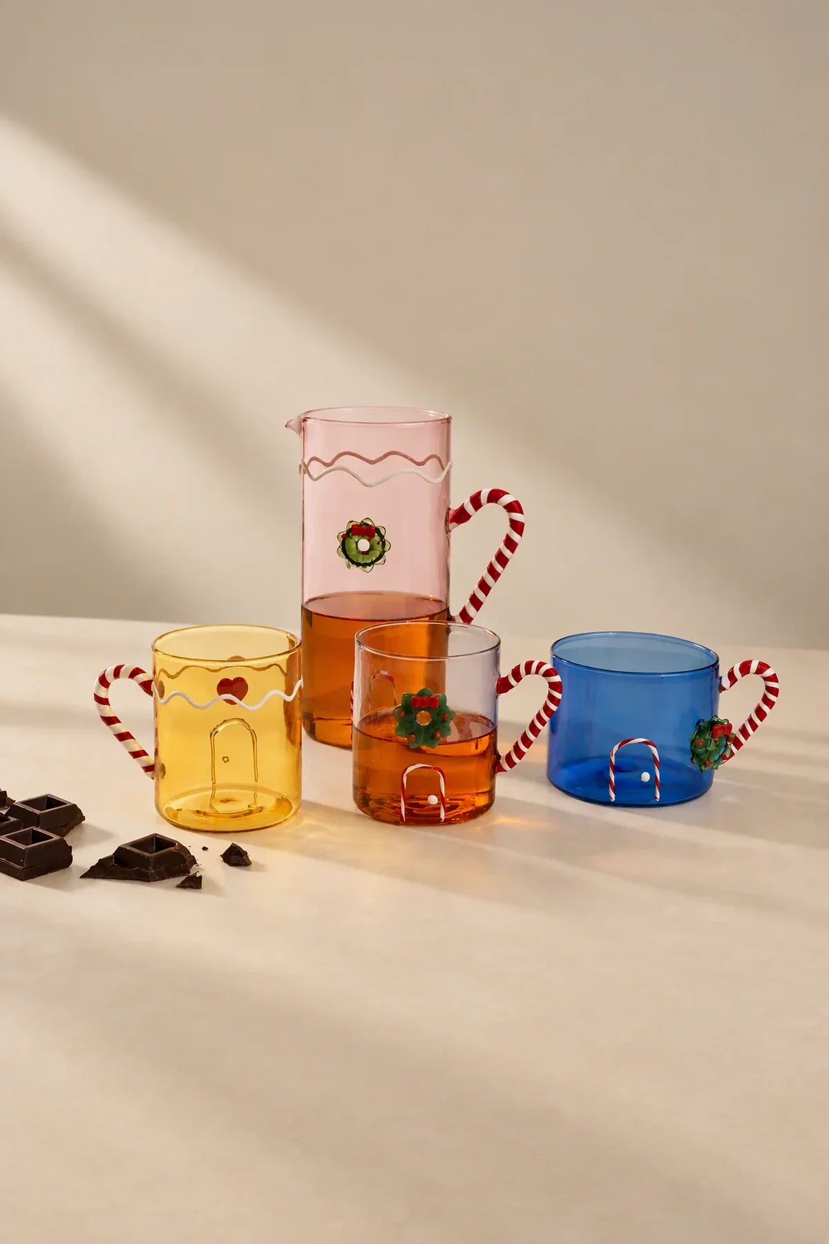 Holiday Fable Multi-Color Borosilicate Glassware Set