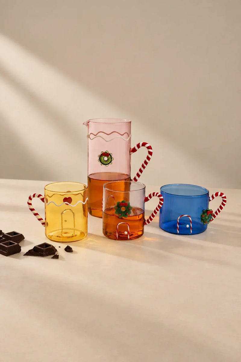 Holiday Fable Multi-Color Borosilicate Glassware Set