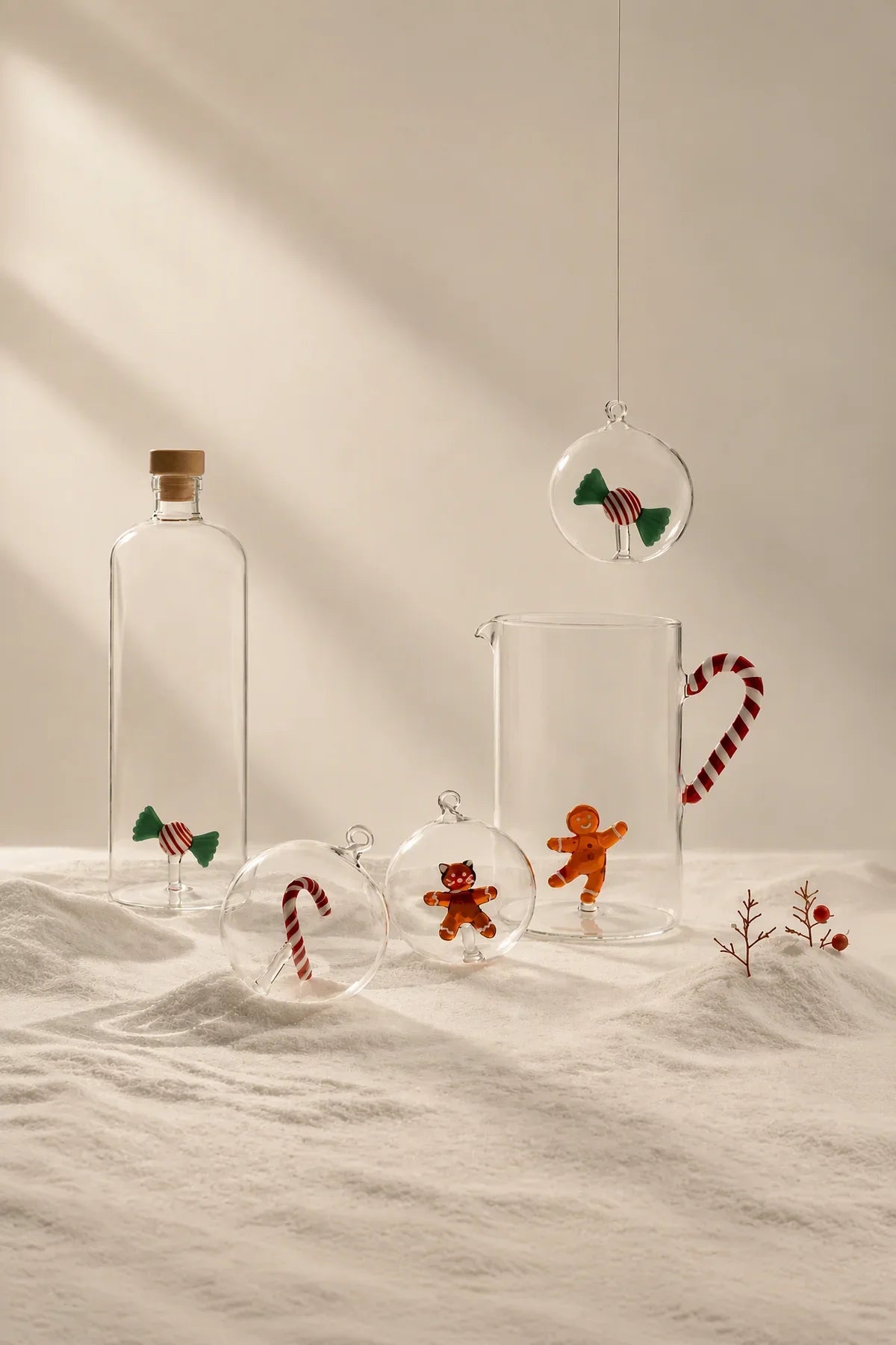 Holiday Fable Multi-Color Borosilicate Glassware Set