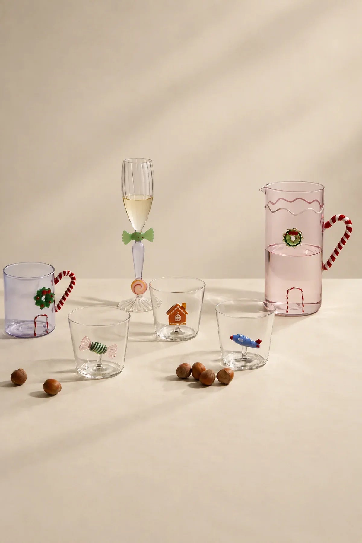 Holiday Fable Multi-Color Borosilicate Glassware Set