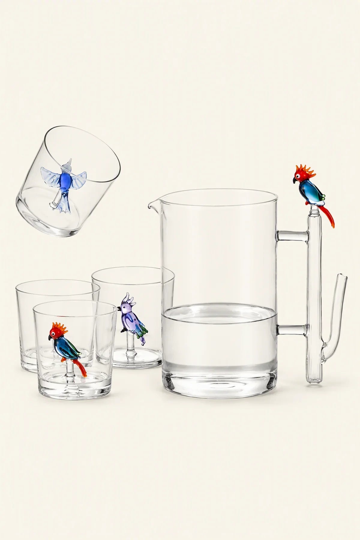 Aviary Study Clear Glass Cup
