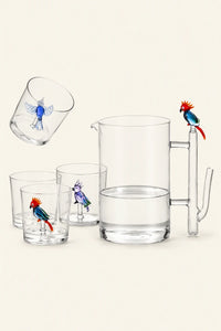 Aviary Study Clear Glass Cup