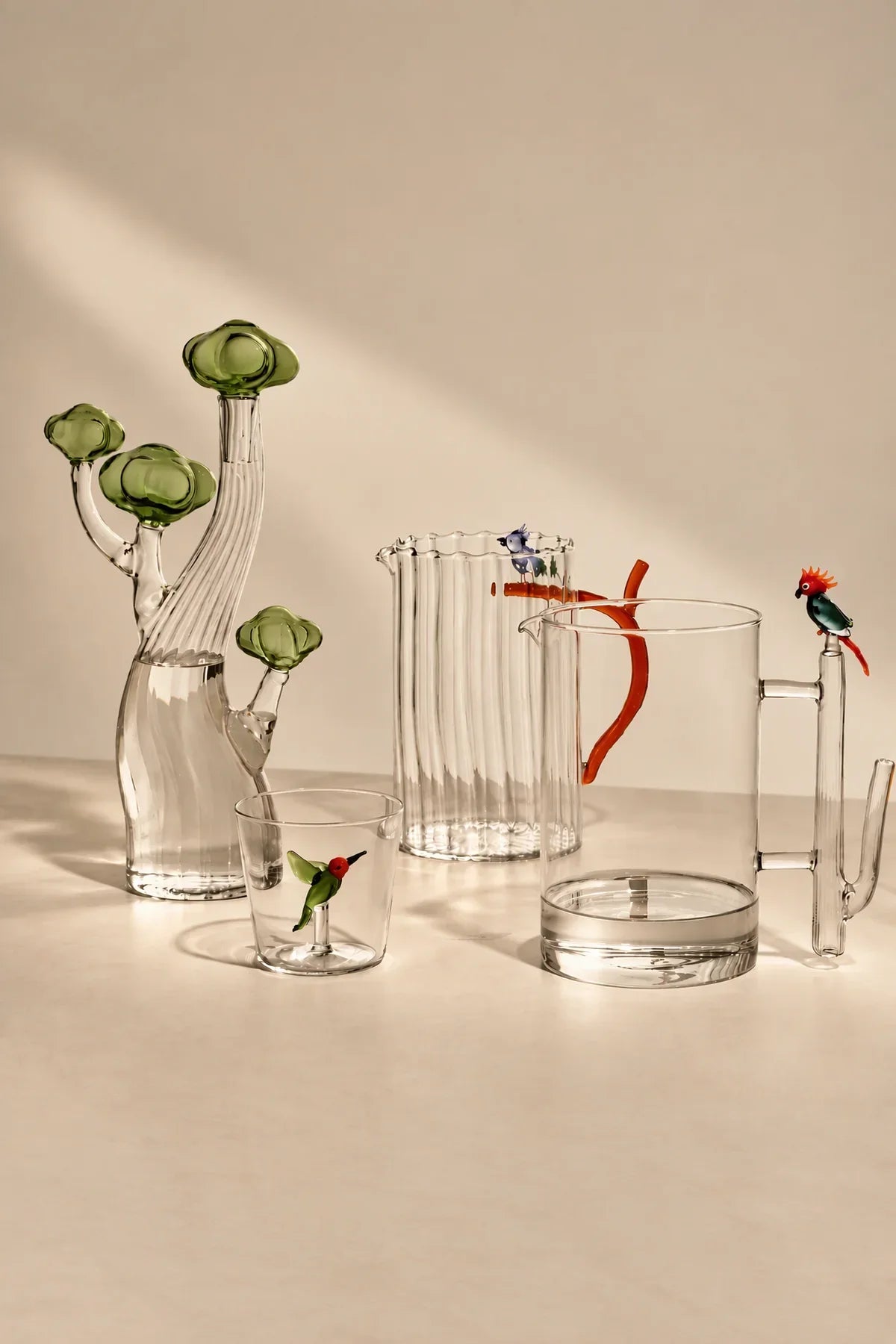 Aviary Study Clear Glass Cup