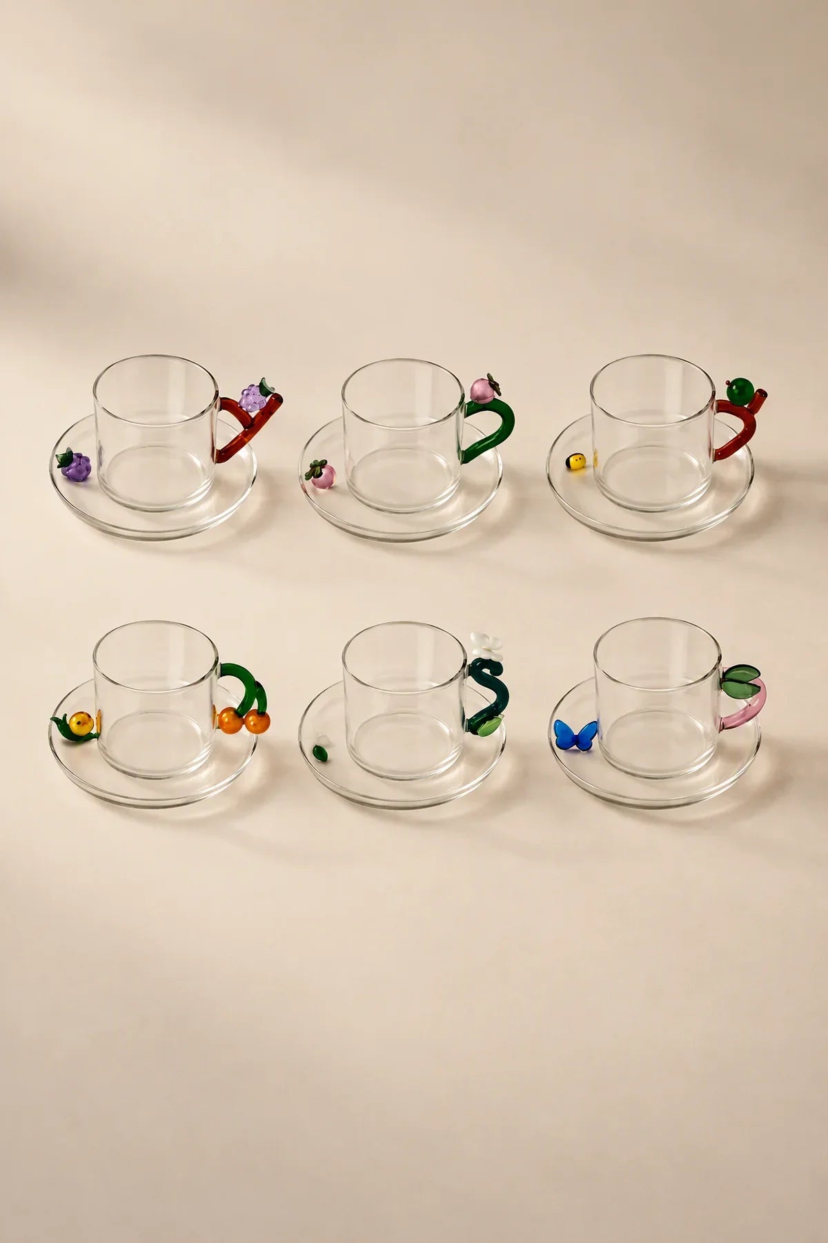 Meadow Hour Clear Glass Cup and Saucer
