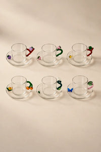 Meadow Hour Clear Glass Cup and Saucer