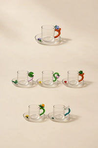 Meadow Hour Clear Glass Cup and Saucer