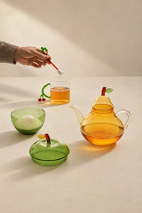 Meadow Hour Clear Glass Cup and Saucer