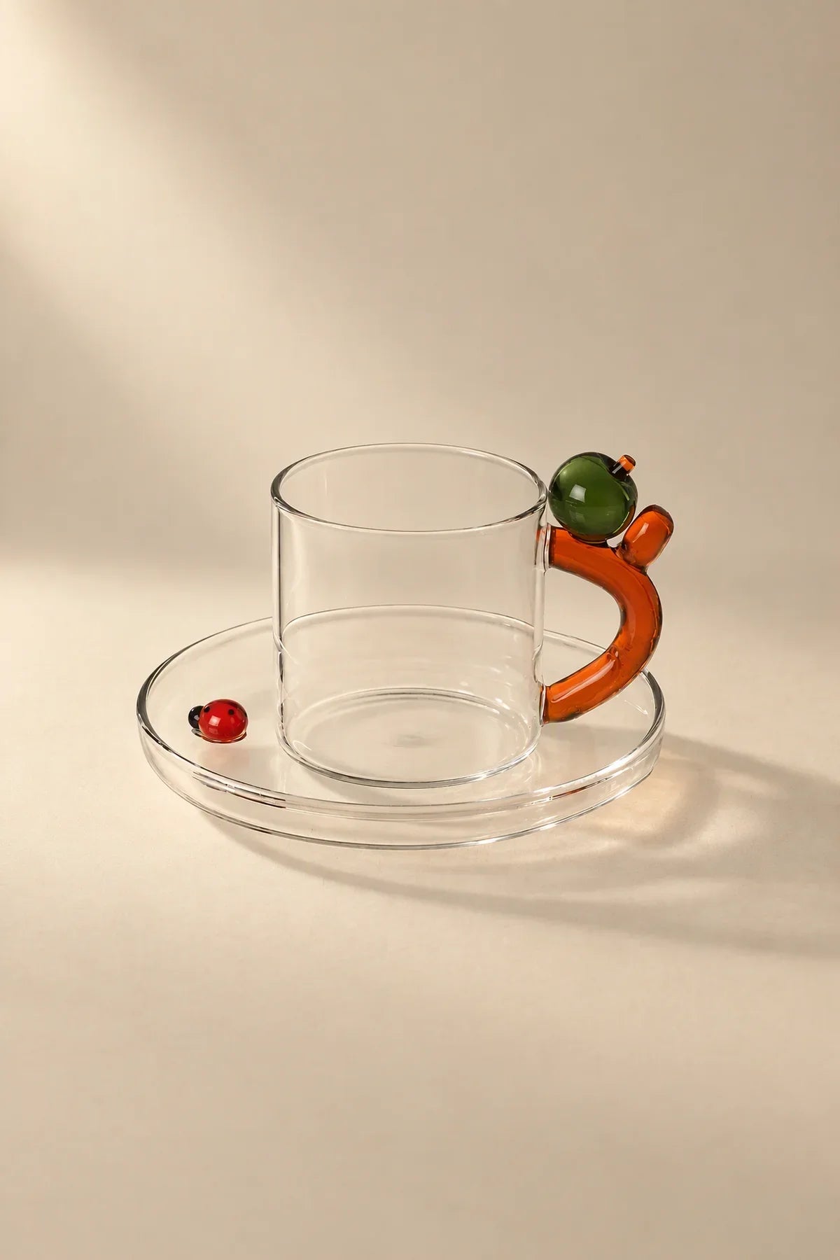Meadow Hour Clear Glass Cup and Saucer