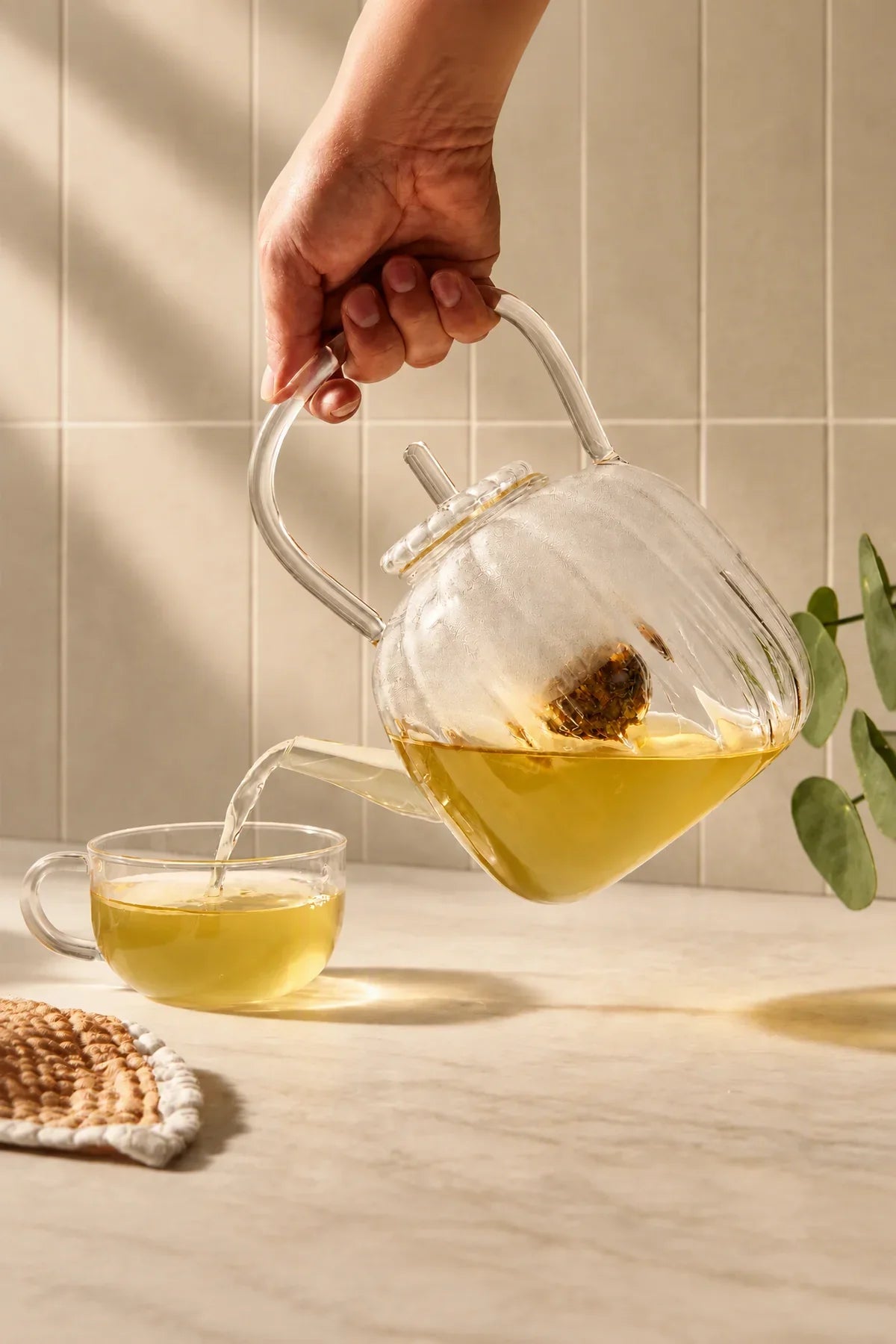 Glass Gourd Clear Glass Teapot