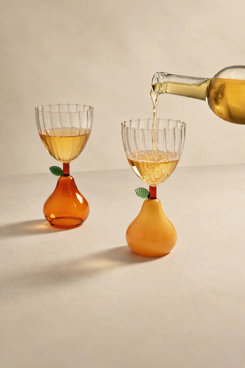 Orchard Hour Multi-Color Glass Goblet
