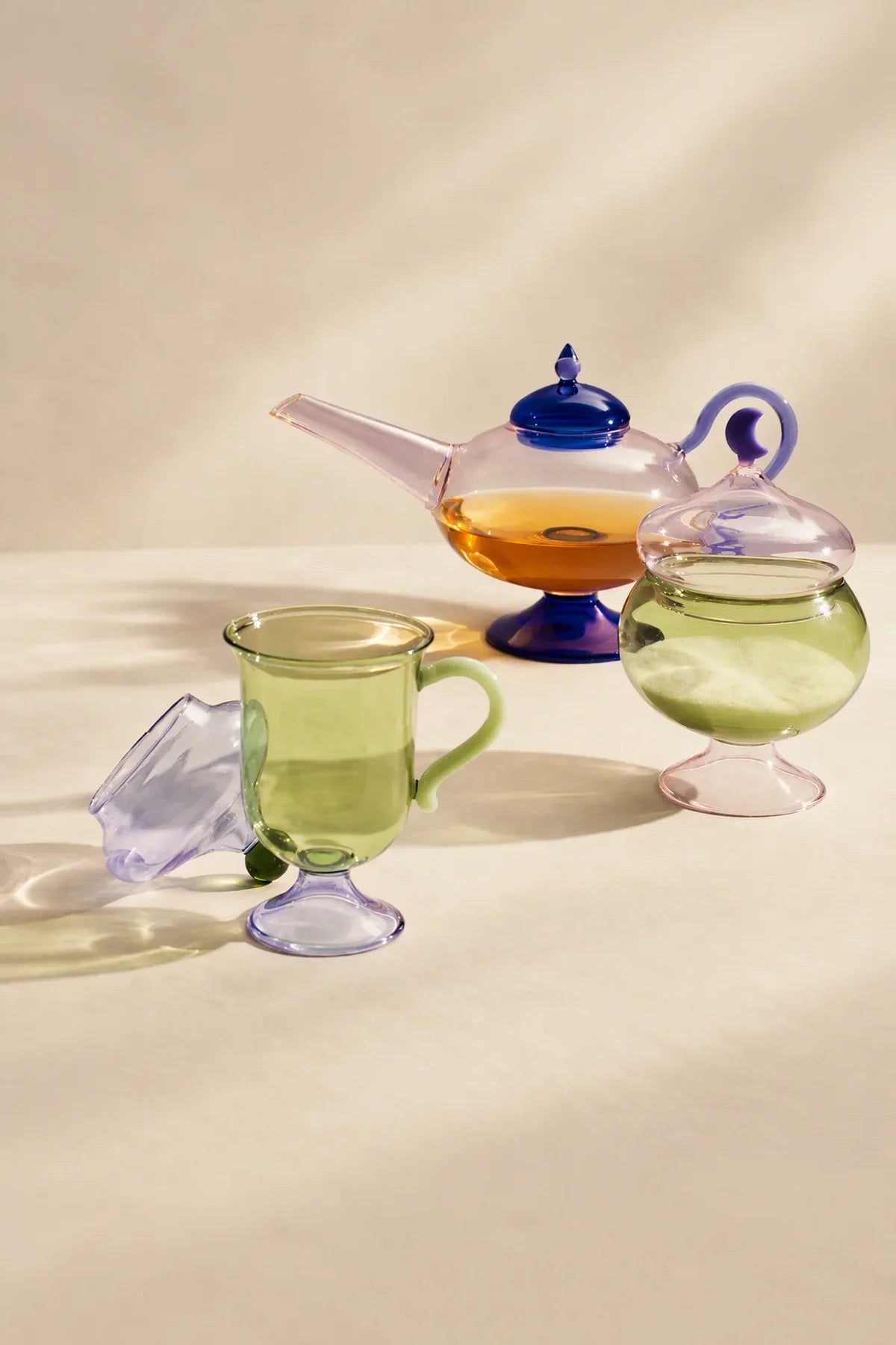 Moonlit Dream Multi-Color Borosilicate Glass Footed Mug