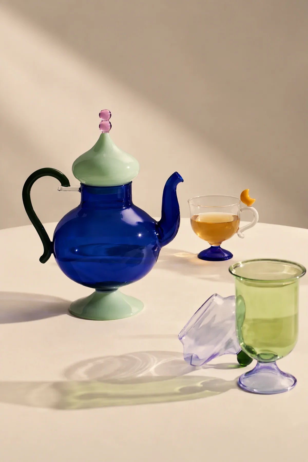 Oriental Dream Multi-Color Glass Teapot