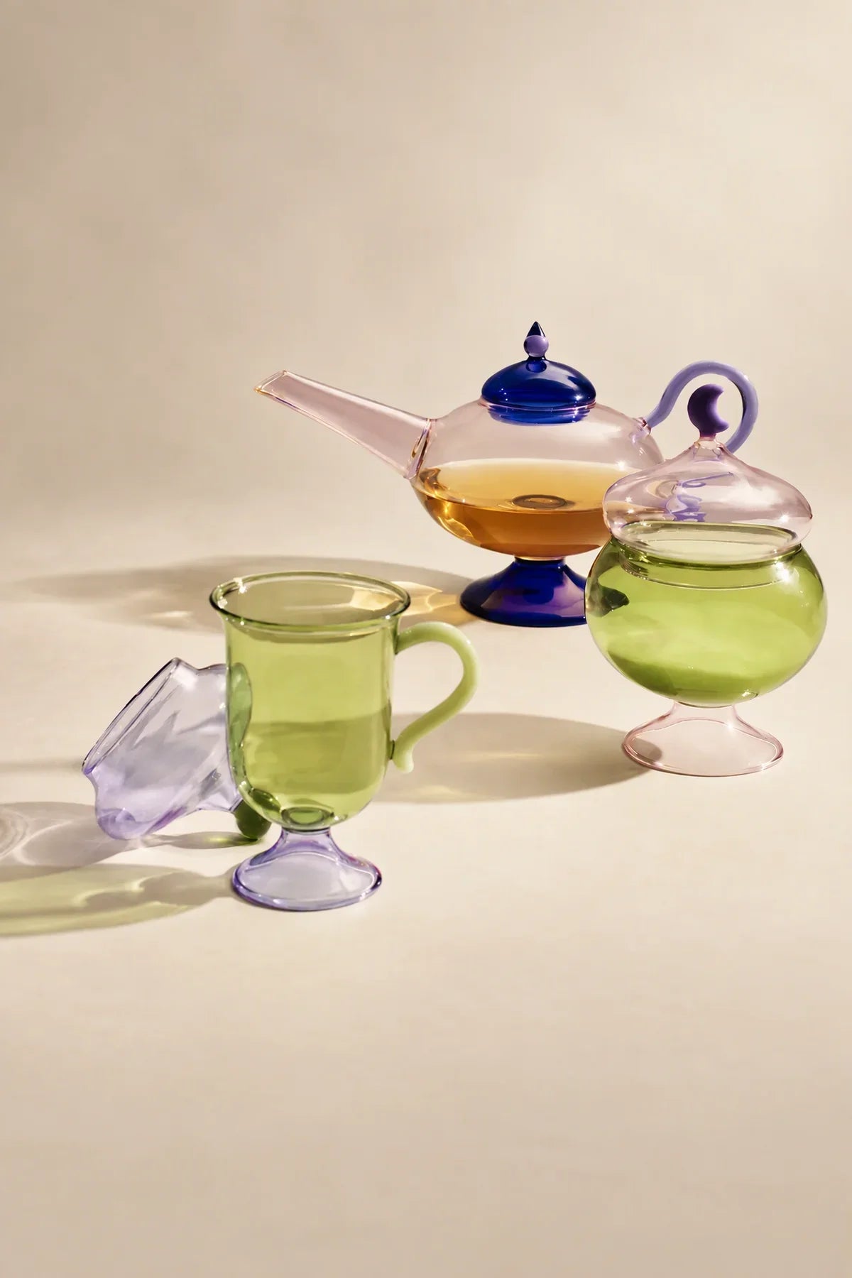 Oriental Dream Multi-Color Glass Teapot