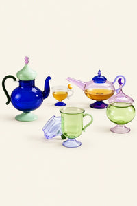 Oriental Dreams Multi-Color Glass Teaware Set