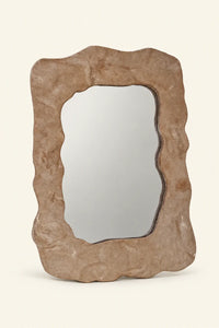 Earthbound Form Stone-Look Resin Decorative Mirror