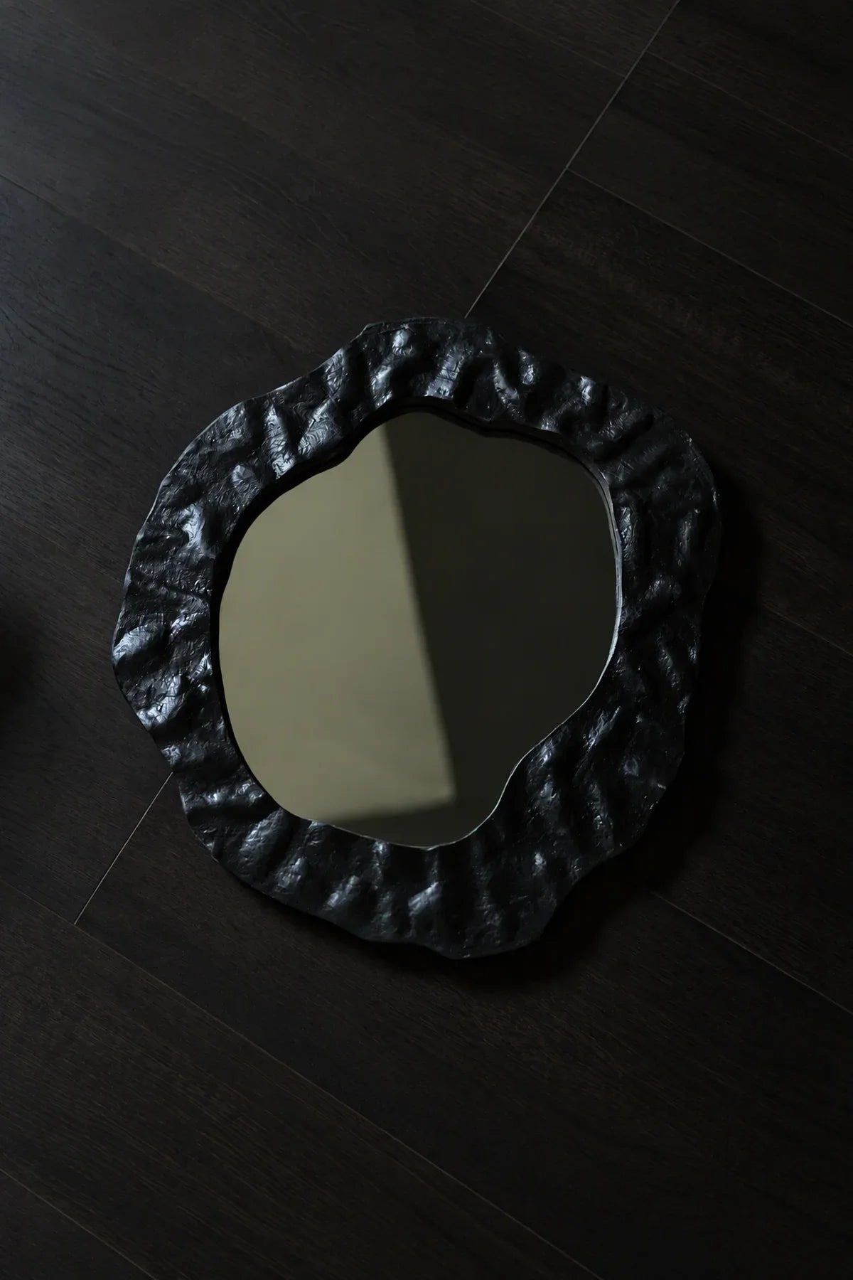 Earthbound Form Stone-Look Resin Decorative Mirror