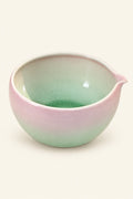 Petal Pour Blush-and-Mint Crackle Ceramic Matcha Bowl