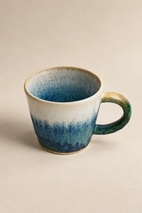 Frostline Blue-White Ceramic Coffee Mug