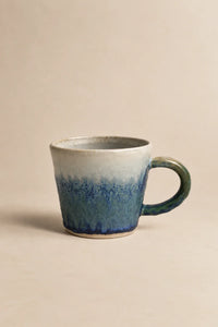 Frostline Blue-White Ceramic Coffee Mug