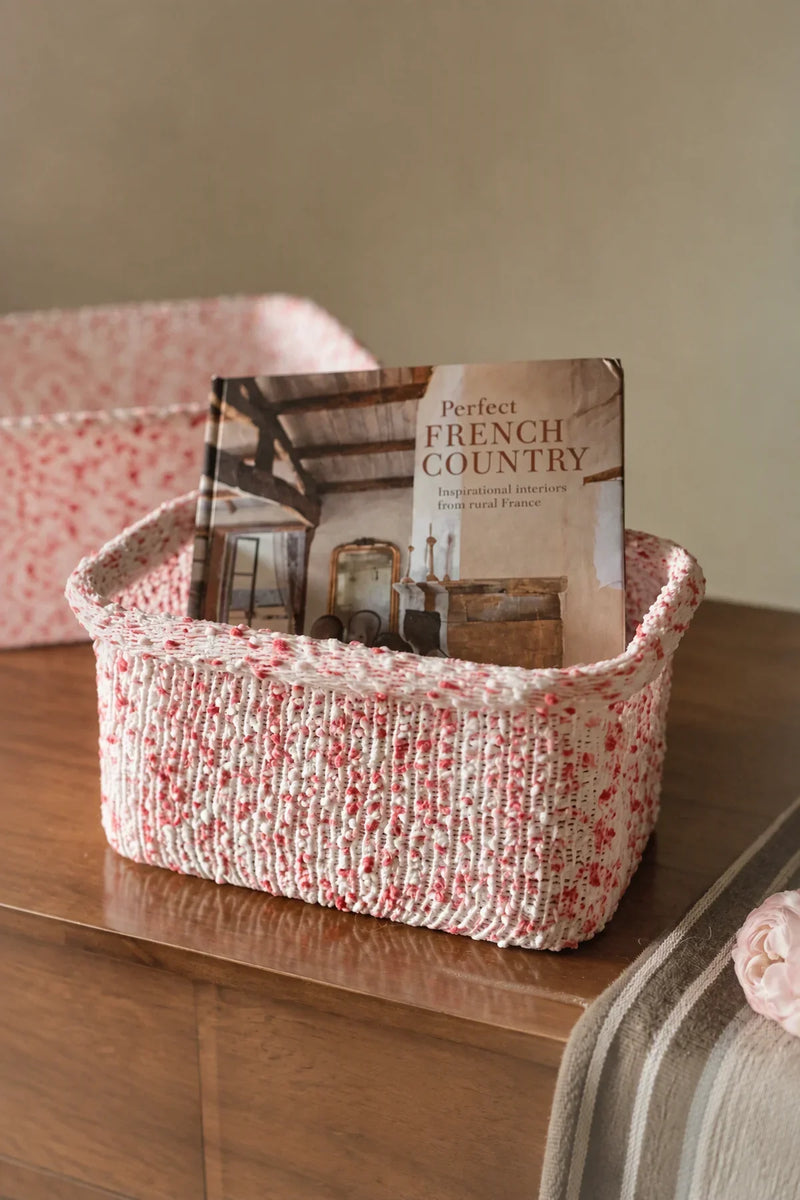 Berry Confetti Pink Knitted Storage Basket