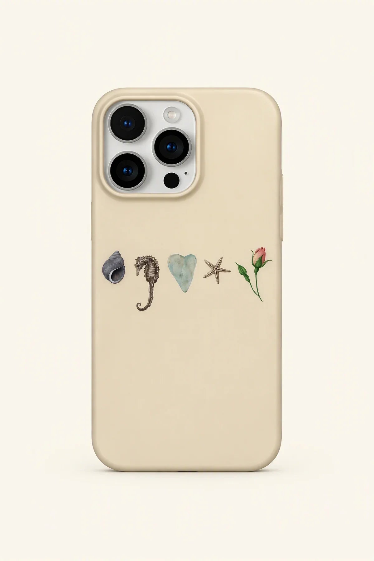 Curated Specimens Cream Matte-Look iPhone Case